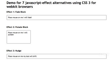 javascript effect alternatives