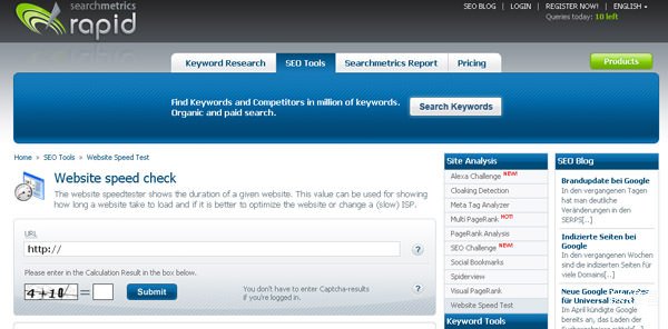 searchmetrics 18 Website Speed and Performance Checking Tools